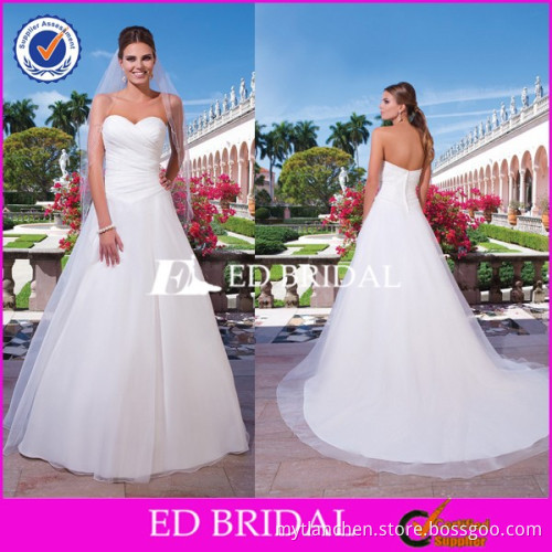CE1265 Elegant 2016 Sweetheart Strapless Pleat A-Line White Gothic Wedding Dresses